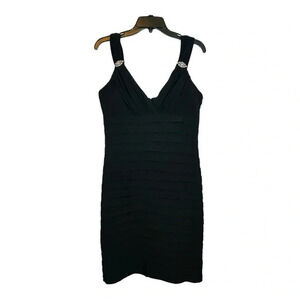 Scarlett Nite Bandage Bodycon Little Black Dress Embellishment Women Size 12